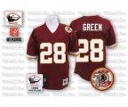 Washington Redskins #28 Darrell Green Red 50TH Patch Authentic Throwback Football Jersey