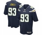 Los Angeles Chargers #93 Justin Jones Game Navy Blue Team Color Football Jersey