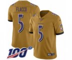 Baltimore Ravens #5 Joe Flacco Limited Gold Inverted Legend 100th Season Football Jersey