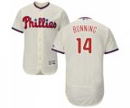 Philadelphia Phillies #14 Jim Bunning Cream Alternate Flex Base Authentic Collection Baseball Jersey