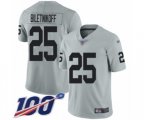 Oakland Raiders #25 Fred Biletnikoff Limited Silver Inverted Legend 100th Season Football Jersey