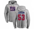 New York Giants #53 Harry Carson Ash Name & Number Logo Pullover Hoodie