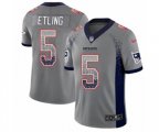 New England Patriots #5 Danny Etling Limited Gray Rush Drift Fashion NFL Jersey