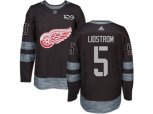 Detroit Red Wings #5 Nicklas Lidstrom Black 1917-2017 100th Anniversary Stitched NHL Jersey