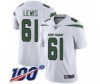 New York Jets #61 Alex Lewis White Vapor Untouchable Limited Player 100th Season Football Jersey