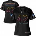 Women New England Patriots #42 Duke Dawson Game Black Fashion NFL Jersey