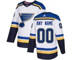 St. Louis Blues Customized White Road Hockey NHL Jersey