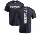 New England Patriots #90 Shilique Calhoun Navy Blue Backer T-Shirt