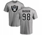 Oakland Raiders #98 Frostee Rucker Ash Name & Number Logo T-Shirt