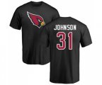 Arizona Cardinals #31 David Johnson Black Name & Number Logo T-Shirt