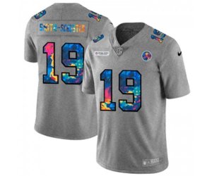 Pittsburgh Steelers #19 JuJu Smith-Schuster Multi-Color 2020 NFL Crucial Catch NFL Jersey Greyheather