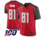 Tampa Bay Buccaneers #81 Antonio Brown Red Team Color Stitched NFL 100th Season Vapor Untouchable Limited Jersey