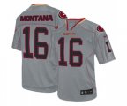 San Francisco 49ers #16 Joe Montana Elite Lights Out Grey Football Jersey