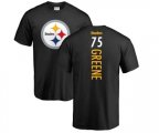 Pittsburgh Steelers #75 Joe Greene Black Backer T-Shirt