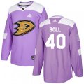 Anaheim Ducks #40 Jared Boll Authentic Purple Fights Cancer Practice NHL Jersey