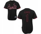 St. Louis Cardinals #1 Ozzie Smith Authentic Black Fashion Baseball Jersey