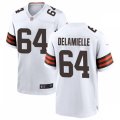 Cleveland Browns Retired Player #64 Joe DeLamielleure Nike White Away Vapor Limited Jersey