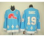 Quebec Nordiques #19 Joe Sakic Light Blue CCM Throwback Stitched NHL Jersey