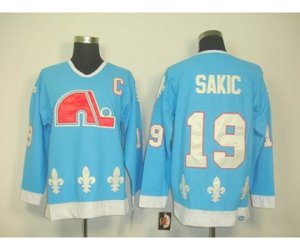 Quebec Nordiques #19 Joe Sakic Light Blue CCM Throwback Stitched NHL Jersey