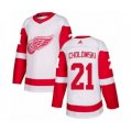 Detroit Red Wings #21 Dennis Cholowski Authentic White Away NHL Jersey