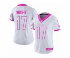 Women Minnesota Vikings #17 Jarius Wright Limited White-Pink Rush Fashion NFL Jersey
