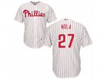 Philadelphia Phillies #27 Aaron Nola Authentic White Red Strip Home Cool Base MLB Jersey