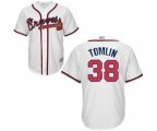 Atlanta Braves #38 Josh Tomlin Replica White Home Cool Base Baseball Jersey