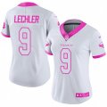 Women Houston Texans #9 Shane Lechler Limited White Pink Rush Fashion NFL Jersey