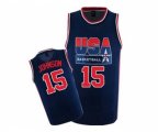 Nike Team USA #15 Magic Johnson Authentic Navy Blue 2012 Olympic Retro Basketball Jersey
