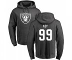 Oakland Raiders #99 Arden Key Ash One Color Pullover Hoodie
