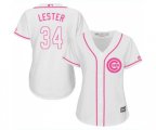 Women's Chicago Cubs #34 Jon Lester Authentic White Fashion Baseball Jersey