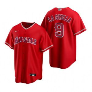 Nike Los Angeles Angels #9 Tommy La Stella Red Alternate Stitched Baseball Jersey