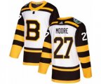 Adidas Boston Bruins #27 John Moore Authentic White 2019 Winter Classic NHL Jersey