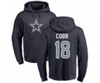 Dallas Cowboys #18 Randall Cobb Navy Blue Name & Number Logo Pullover Hoodie