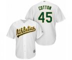 Oakland Athletics Jharel Cotton Replica White Home Cool Base Baseball Player Jersey