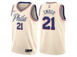 Philadelphia 76ers #21 Joel Embiid Authentic Cream NBA Jersey - City Edition