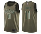 Milwaukee Bucks #11 Brook Lopez Swingman Green Salute to Service NBA Jersey