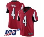Atlanta Falcons #4 Brett Favre Red Team Color Vapor Untouchable Limited Player 100th Season Football Jersey