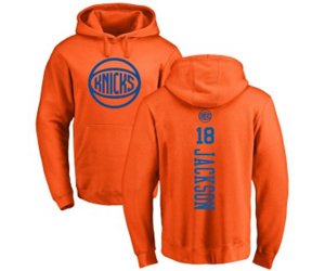 New York Knicks #18 Phil Jackson Orange One Color Backer Pullover Hoodie