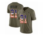 New England Patriots #21 Malcolm Butler Limited Olive USA Flag 2017 Salute to Service NFL Jersey