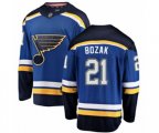 St. Louis Blues #21 Tyler Bozak Fanatics Branded Royal Blue Home Breakaway NHL Jersey
