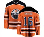 Edmonton Oilers #16 Jujhar Khaira Fanatics Branded Orange Home Breakaway NHL Jersey