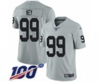 Oakland Raiders #99 Arden Key Limited Silver Inverted Legend 100th Season Football Jersey