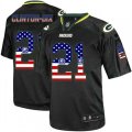 Green Bay Packers #21 Ha Ha Clinton-Dix Elite Black USA Flag Fashion NFL Jersey