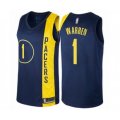 Indiana Pacers #1 T.J. Warren Authentic Navy Blue Basketball Jersey - City Edition