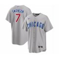Chicago Cubs #7 Dansby Swanson Gray Cool Base Stitched Baseball Jersey