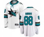 San Jose Sharks #88 Brent Burns Fanatics Branded White Away Breakaway NHL Jersey