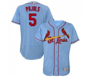St. Louis Cardinals #5 Albert Pujols Light Blue Alternate Flex Base Authentic Collection Baseball Jersey