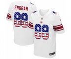 New York Giants #88 Evan Engram Elite White Road USA Flag Fashion Football Jersey