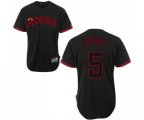 Los Angeles Angels of Anaheim #5 Albert Pujols Replica Black Fashion Baseball Jersey